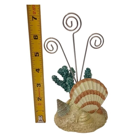 Seashell Shell Wire Picture Holder Memos Post Card Recipe Notes Beachy Coastal. - Picture 2 of 14